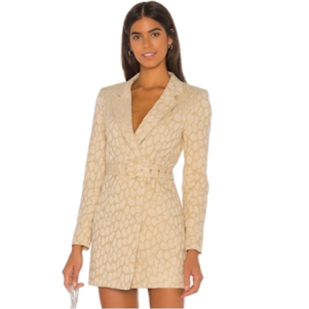 Lovers+Friends “Jay” Blazer Dress In Neutral Leopard Size Small New With Tag! - Picture 4 of 12